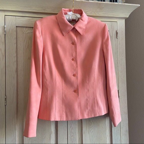 Talbots Y2K Salmon Ultrasuede Jacket | Size 4 - Picture 1 of 8